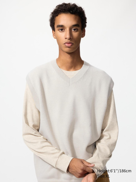 Вязаная жилетка UNIQLO 1159847199 (Серый XXL)