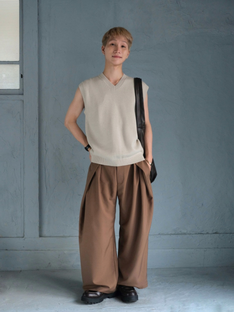 В'язана жилетка UNIQLO 1159847199 (Сірий XXL)