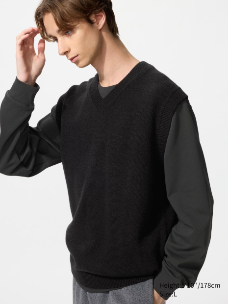 Вязаная жилетка UNIQLO 1159849421 (Черный XXL)