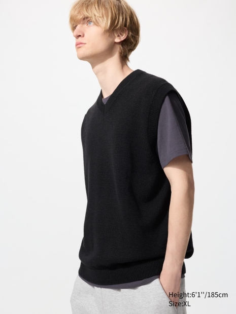 Вязаная жилетка UNIQLO 1159849421 (Черный XXL)