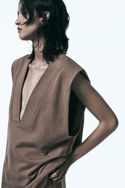 Жіночий жилет ZARA оверсайз 1159849468 (Коричневий L)