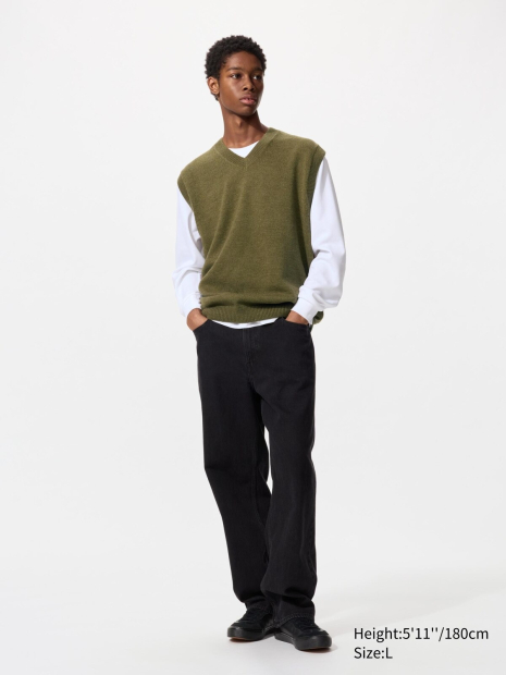 В'язана жилетка UNIQLO 1159849520 (Оливковий XL)