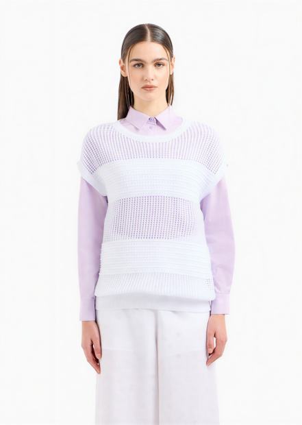 Женская вязаная жилетка Armani Exchange 1159854056 (Белый XL)