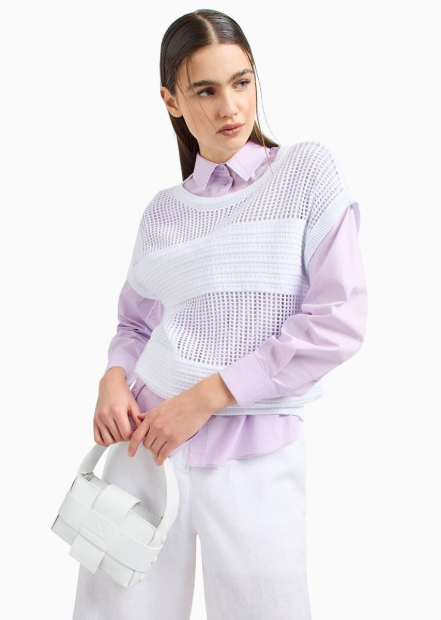 Женская вязаная жилетка Armani Exchange 1159854056 (Белый XL)