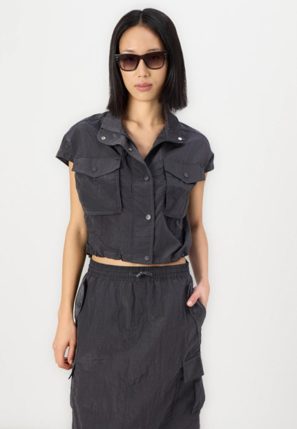 Жіночий нейлоновий жилет UGG на блискавці 1159860129 (Сірий L)