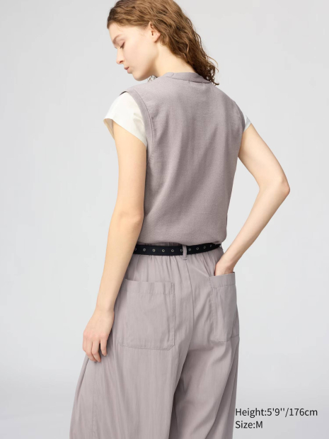 Вязаная жилетка UNIQLO на пуговицах 1159865271 (Сиреневый XL)