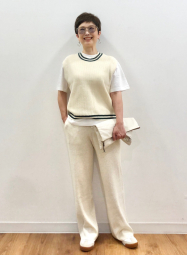 Вязаная жилетка UNIQLO 1159846835 (Молочный M)