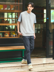 В'язана жилетка UNIQLO 1159847199 (Сірий XXL)