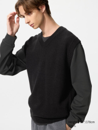 В'язана жилетка UNIQLO 1159849421 (Чорний XXL)