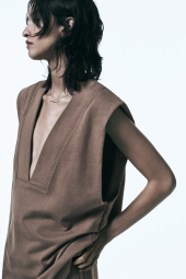 Жіночий жилет ZARA оверсайз 1159849468 (Коричневий L)