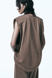 Жіночий жилет ZARA оверсайз 1159849468 (Коричневий L)