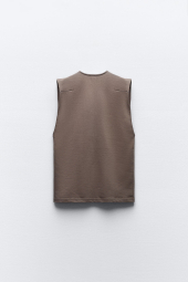 Жіночий жилет ZARA оверсайз 1159849468 (Коричневий L)