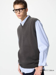 В'язана жилетка UNIQLO 1159851104 (Сірий XS)
