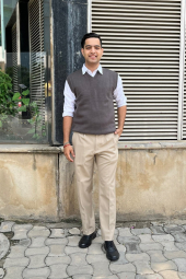 В'язана жилетка UNIQLO 1159851104 (Сірий XS)