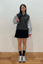 В'язана жилетка UNIQLO 1159851104 (Сірий XS)