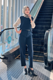 Вязаная жилетка UNIQLO 1159851987 (Синий XXL)