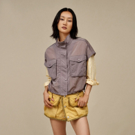 Женская нейлоновая жилетка UGG на молнии 1159859219 (Сиреневый L)