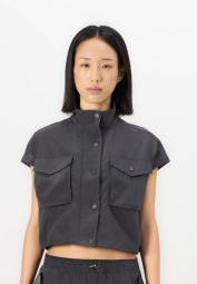 Жіночий нейлоновий жилет UGG на блискавці 1159860129 (Сірий L)