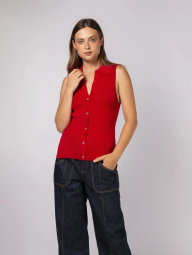 Вязаная женская жилетка Tommy Hilfiger с блеском 1159864523 (Красный L)