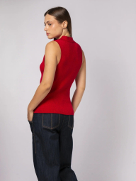 Вязаная женская жилетка Tommy Hilfiger с блеском 1159864523 (Красный L)