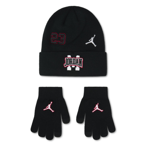 Детский вязаный набор Jordan Nike шапка и перчатки 1159862057 (Черный 8-20) на обхват головы 54-58 см