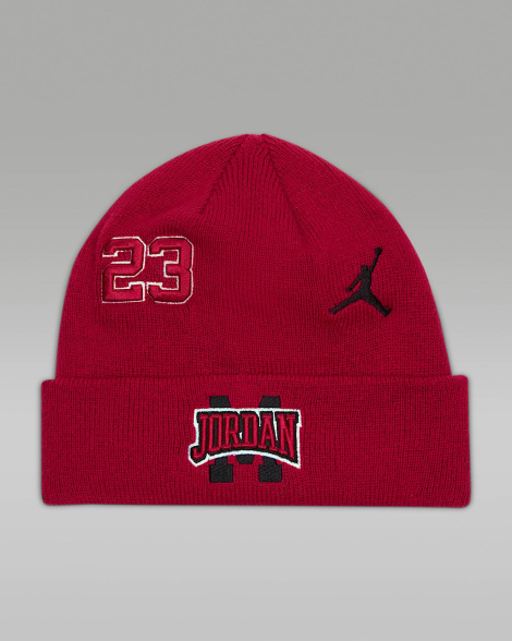 Детский вязаный набор Jordan Nike шапка и перчатки 1159864663 (Красный 8-20) на обхват головы 54-58 см