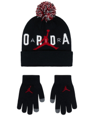 Детский вязаный набор Jordan Nike шапка и перчатки 1159860104 (Черный 8-20) на обхват головы 54-58 см