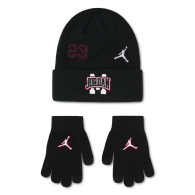 Детский вязаный набор Jordan Nike шапка и перчатки 1159862057 (Черный 8-20) на обхват головы 54-58 см
