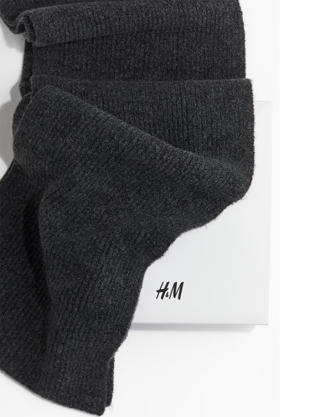 Теплий зимовий комплект H&M з шапки та шарфа 1159844116 (Сірий, один розмір)