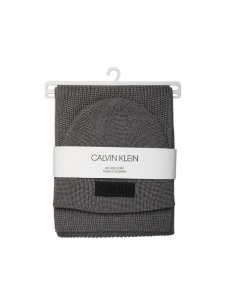 Набор Calvin Klein шапка и шарф 1159850943 (Серый One size)