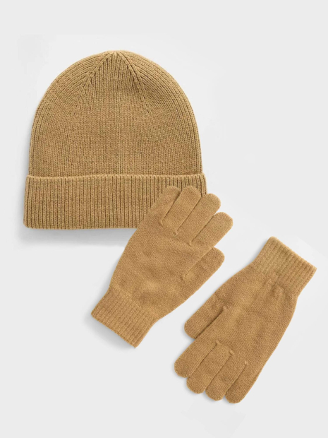 Набір GAP шапка та рукавички 1159856518 (Коричневий One size)