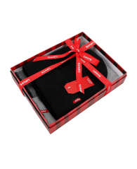 Набор в фирменной коробке Levi's шапка и шарф 1159853922 (Черный One size)