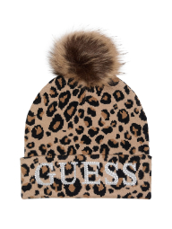 Вязаный набор со стразами Guess шапка и шарф в подарочной коробке 1159859529 (Леопардовый One size)