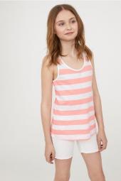 Бело-розовая детская летняя майка H&M art708181 (размер XS)