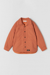 Детская куртка стеганая ZARA на кнопках 1159762087 (Оранжевый, 134)