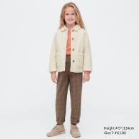 Укороченное пальто для девочек UNIQLO 1159772921 (Молочный, 145-155)