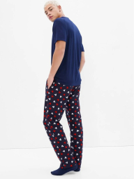 Мужские фланелевые пижамные штаны GAP Disney с принтом 1159772056 (Синий, M)
