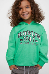 Детское худи с капюшоном H&M толстовка 1159774241 (Зеленый, 122-128)