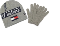 Дитячий в'язаний набір Tommy Hilfiger шапка та рукавички 1159802184 (Сірий, 8-16 років)