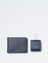 Мужской набор Calvin Klein кошелек и чехол для наушников 1159772266 (Синий, One size)