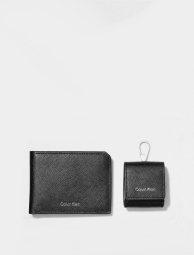 Мужской набор Calvin Klein кошелек и чехол для наушников 1159772363 (Черный, One size)