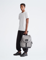 Большой мужской рюкзак Calvin Klein с застежкой и карманами 1159773339 (Серый, One size)
