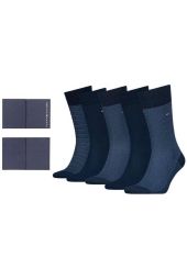 Подарунковий набір чоловічих шкарпеток Tommy Hilfiger високі 1159800959 (Білий/синій, 43-46)