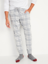 Пижамные штаны Old Navy фланелевые джоггеры 1159771655 (Серый/Белый, XL)