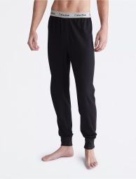 Чоловічі вафельні джогери Calvin Klein домашні штани 1159799627 (Чорний, L)