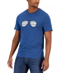 Чоловіча футболка Michael Kors з малюнком 1159800385 (Білий/синій, XS)