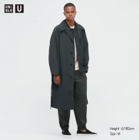 Мужская куртка UNIQLO длинная ветровка - плащ 1159763548 (Темно-серый, XL)