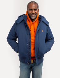 Теплая мужская куртка U.S. Polo Assn на флисе 1159793399 (Синий, S)