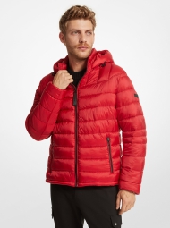 Мужская стеганая куртка Michael Kors с капюшоном 1159802627 (Красный, L)