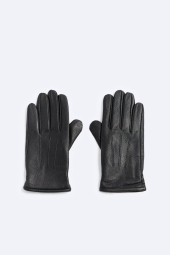 Чоловічі шкіряні рукавички ZARA 1159797879 (Чорний, L)